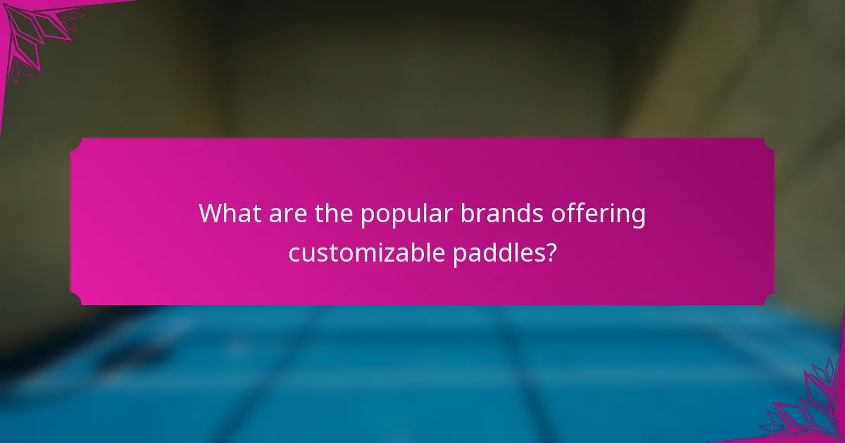 What are the popular brands offering customizable paddles?