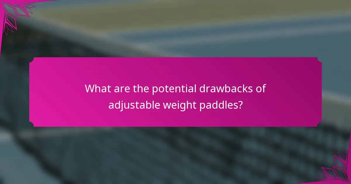 What are the potential drawbacks of adjustable weight paddles?