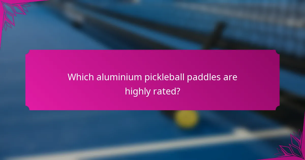 Which aluminium pickleball paddles are highly rated?