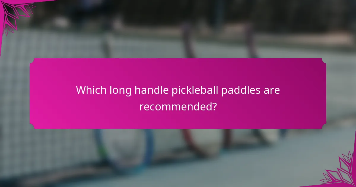 Which long handle pickleball paddles are recommended?